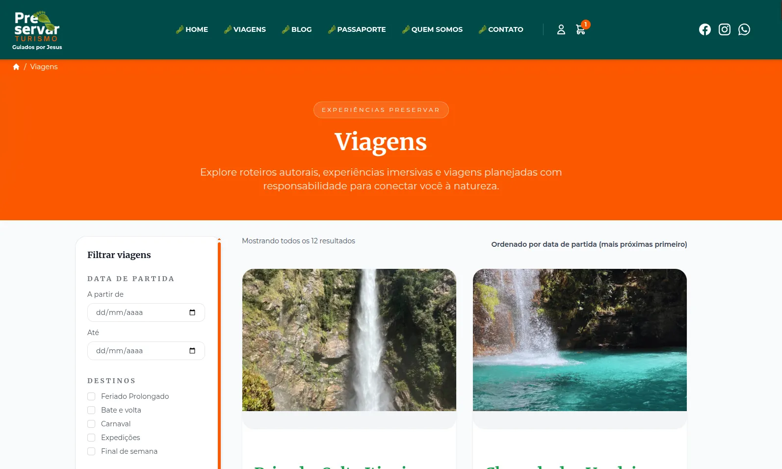 Preservar Turismo - E-commerce de Viagens
