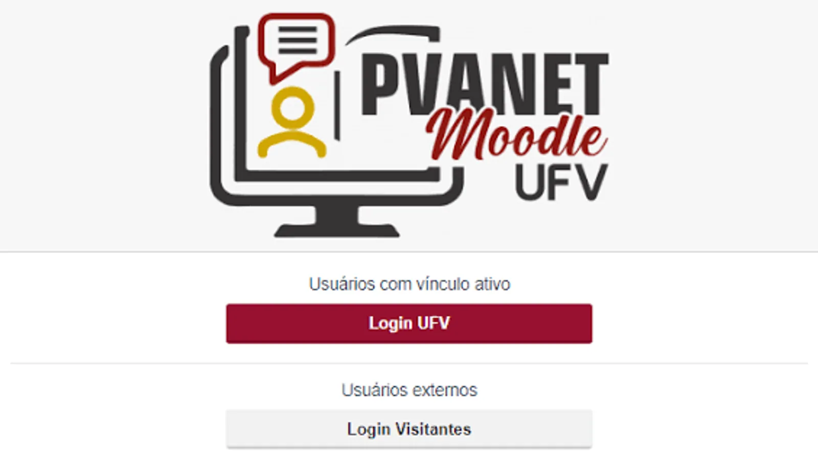 Tela do PVANet Moodle da UFV atualizado para a versão 4.5 com interface moderna